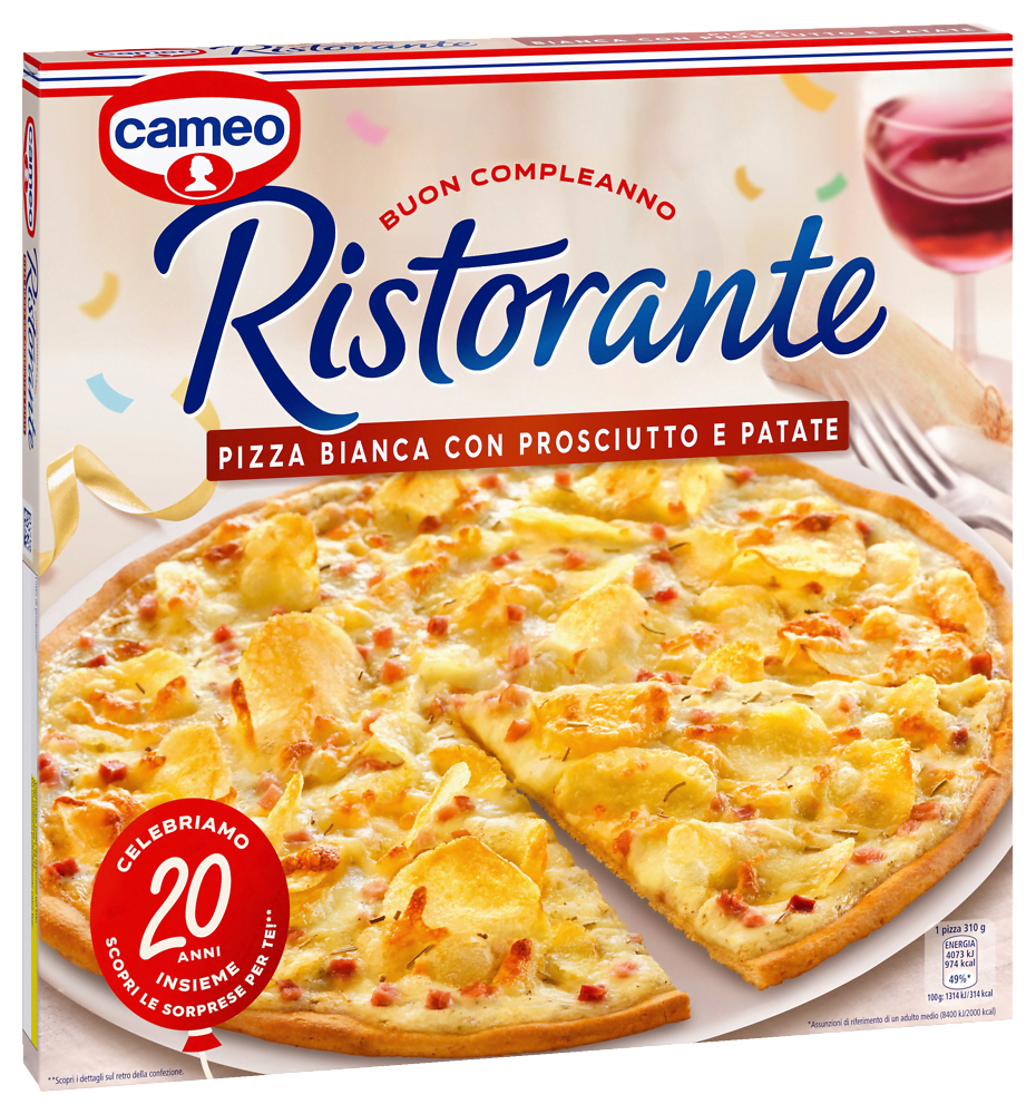 cameo Ristorante pizza bianca con prosciutto e patate